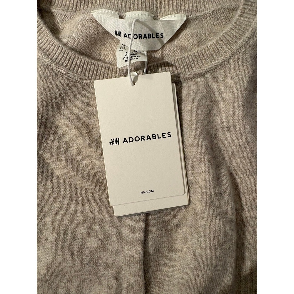 H&M Adorables Kids 100% Cashmere Cardigan Beige Button Front US 6/7 - Picture 5 of 7